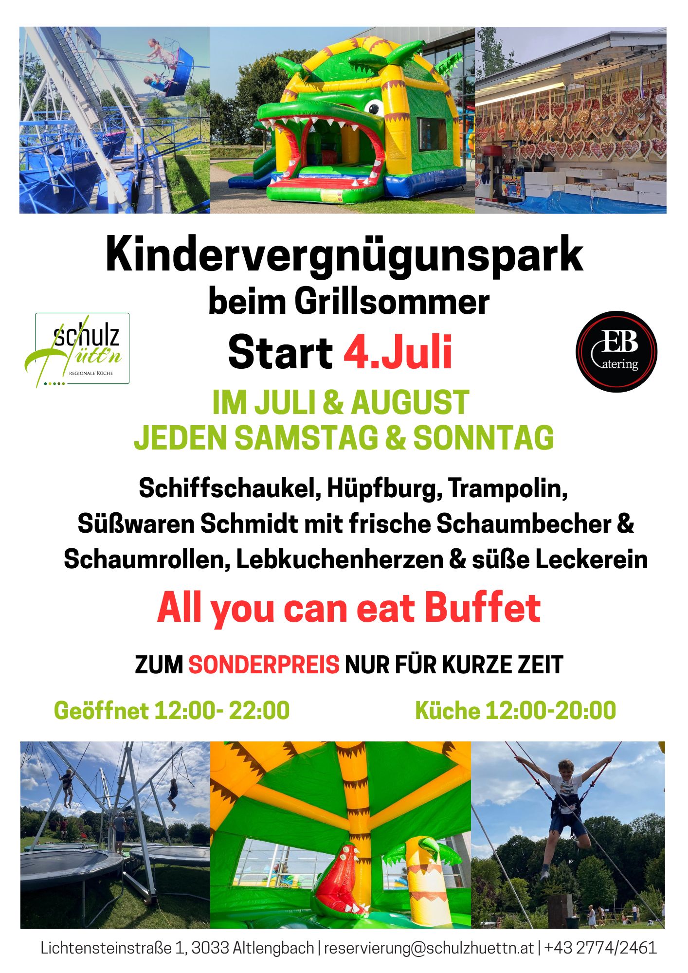 Flyer zum Kindervergnügungspark beim Grillsommer